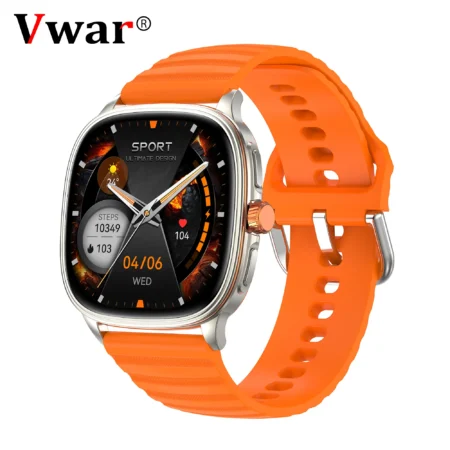 2026 New VWAR Ultra Smart Watch Men 1.73" AMOLED Screen IP68 Waterproof Bluetooth Call Smartwatch GPS Sport Fitness Tracker