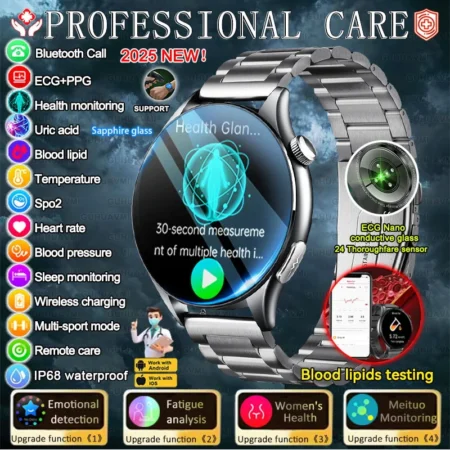 New Non-invasive AI Micro Physical Examination ECG Smart Watch Blood Pressure Emotional Detection Fatigue Monitoring Smart watch