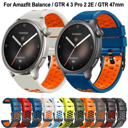 Silicone 22mm Bracelet For Huami Amazfit Balance Bip 5 Smart watch strap For Amazfit GTR 4 3 Pro/GTR 2E/47mm Sports watch strap